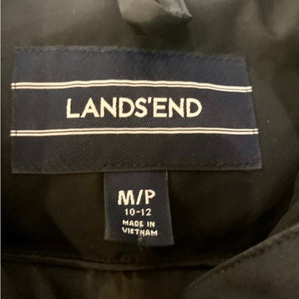 Land's End Black Mid Length Down Commuter Coat Black … Gem